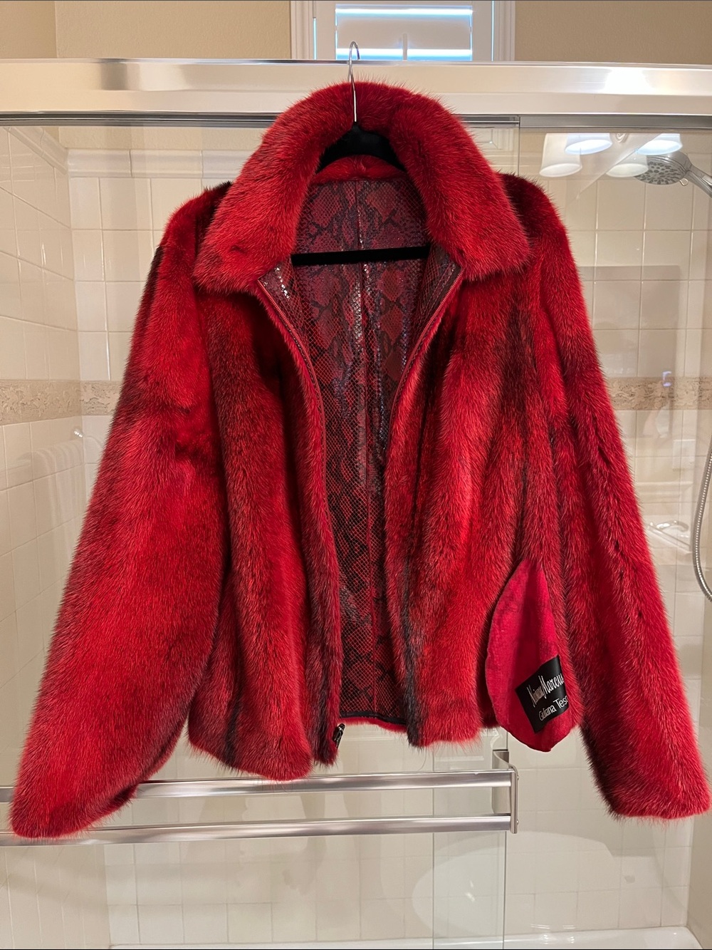 Women's Red Fur jacket. Reversible
